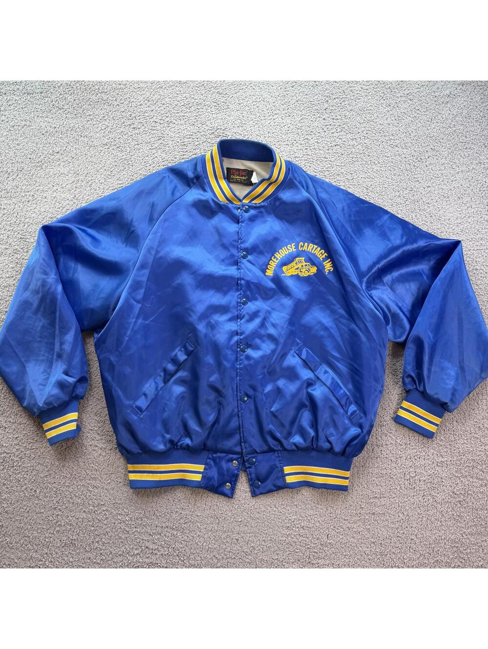 Vintage 90s Pla-Jac Dunbrooke Blue Nylon Coach Jacket Made In USA Trucker XXL